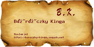 Böröczky Kinga névjegykártya