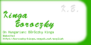 kinga boroczky business card